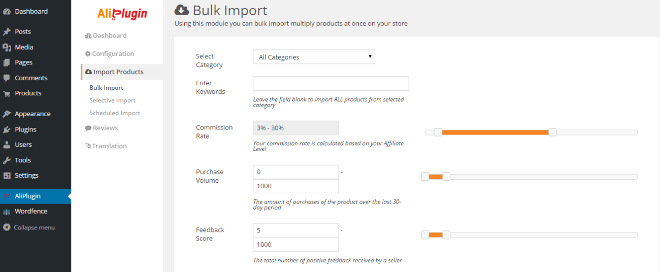 Aliplugin Import Function